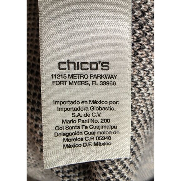 Chicos Zebra Print Open Front Cardigan Vest Size 3 XL Faux Leather Trim - Picture 5 of 16